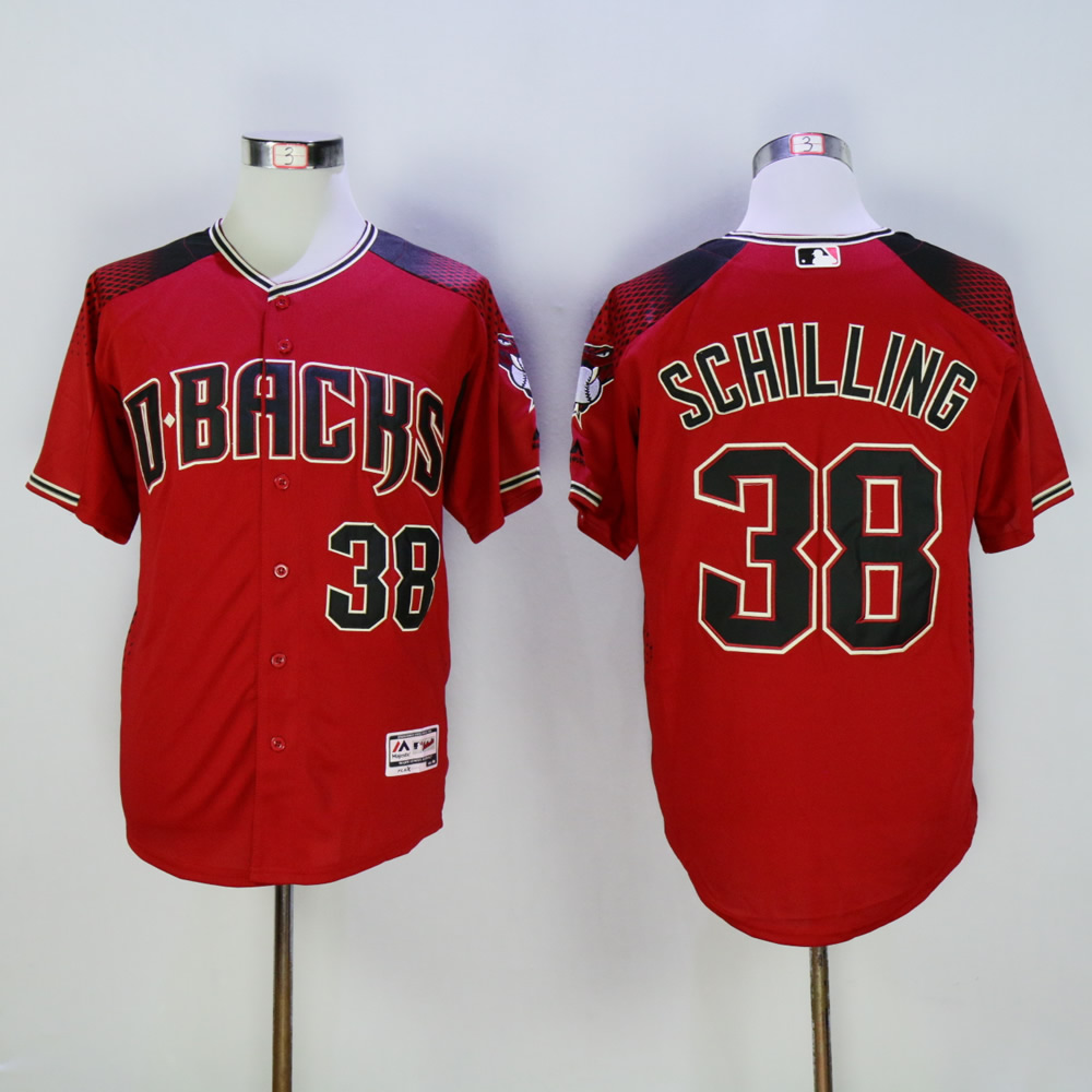 Men Arizona Diamondback #38 Schilling Red MLB Jerseys